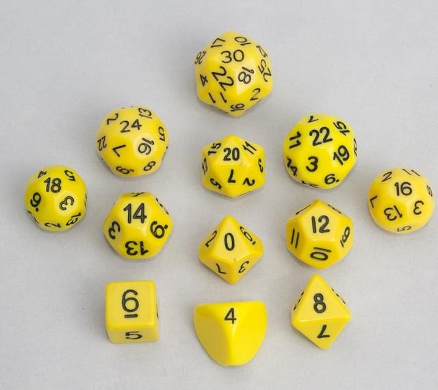 Tiered Dice Yellow (12 pcs) Miniatures DGS  | Multizone: Comics And Games