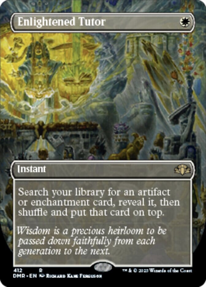 Enlightened Tutor (Borderless Alternate Art) [Dominaria Remastered] MTG Single Magic: The Gathering  | Multizone: Comics And Games