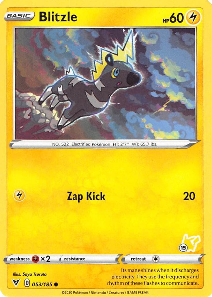 Blitzle (053/185) (Pikachu Stamp #15) [Battle Academy 2022] Pokemon Single Pokémon  | Multizone: Comics And Games