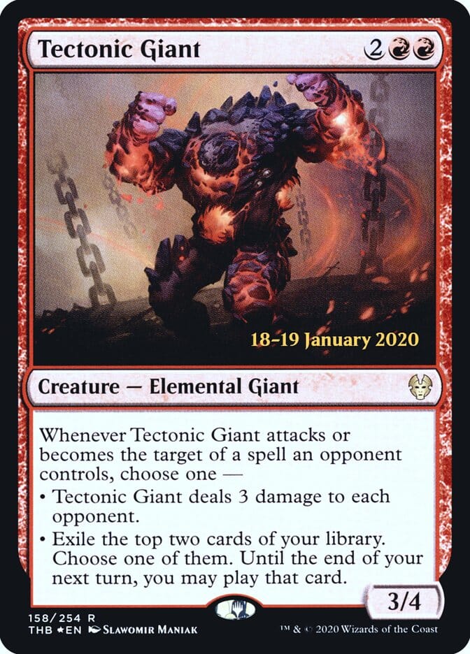 Tectonic Giant [Theros Beyond Death Prerelease Promos] MTG Single Magic: The Gathering  | Multizone: Comics And Games