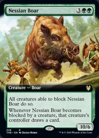 Nessian Boar (Extended Art) [Theros Beyond Death] MTG Single Magic: The Gathering  | Multizone: Comics And Games