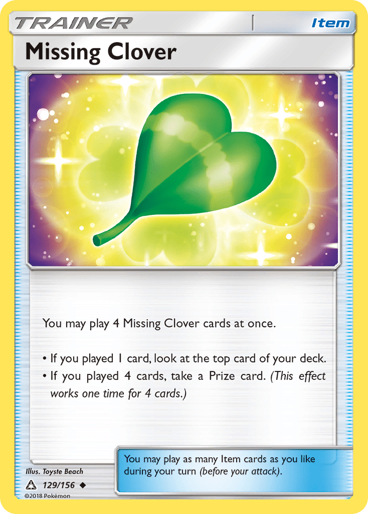 Missing Clover (129/156) [Sun & Moon: Ultra Prism] Pokemon Single Pokémon  | Multizone: Comics And Games