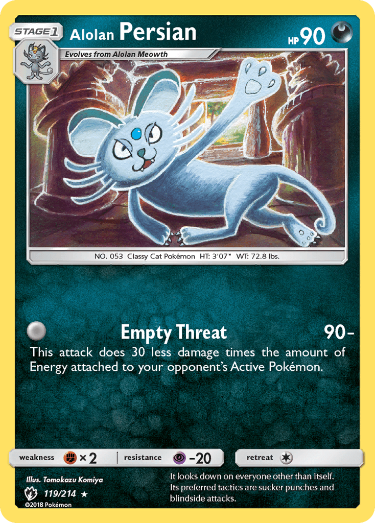 Alolan Persian (119/214) [Sun & Moon: Lost Thunder] Pokemon Single Pokémon  | Multizone: Comics And Games
