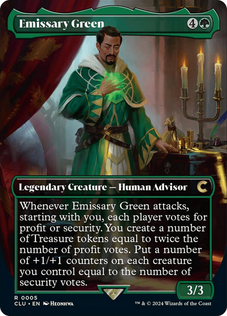 Emissary Green (Borderless) [Ravnica: Clue Edition] MTG Single Magic: The Gathering  | Multizone: Comics And Games