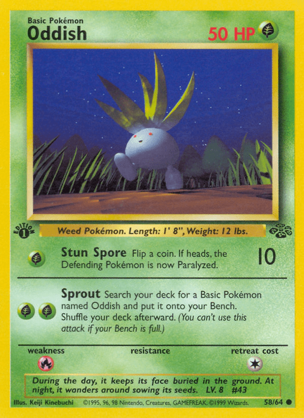 Oddish (58/64) [Jungle 1st Edition] Pokemon Single Pokémon  | Multizone: Comics And Games