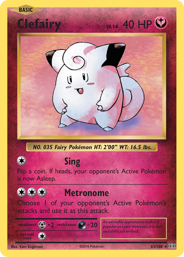 Clefairy (63/108) [XY: Evolutions] Pokemon Single Pokémon  | Multizone: Comics And Games
