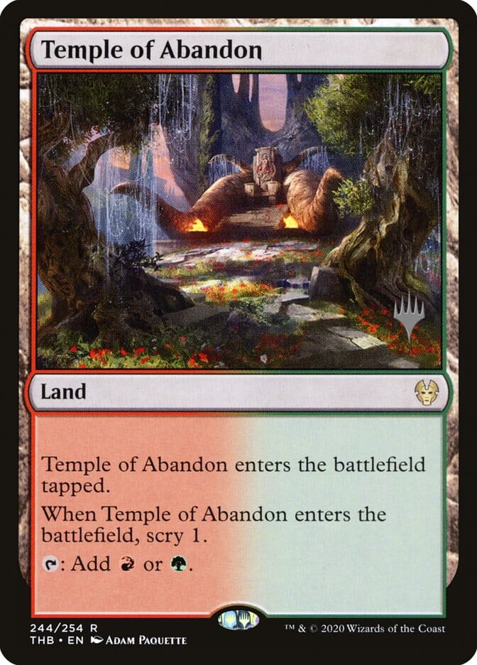 Temple of Abandon (Promo Pack) [Theros Beyond Death Promos] MTG Single Magic: The Gathering  | Multizone: Comics And Games