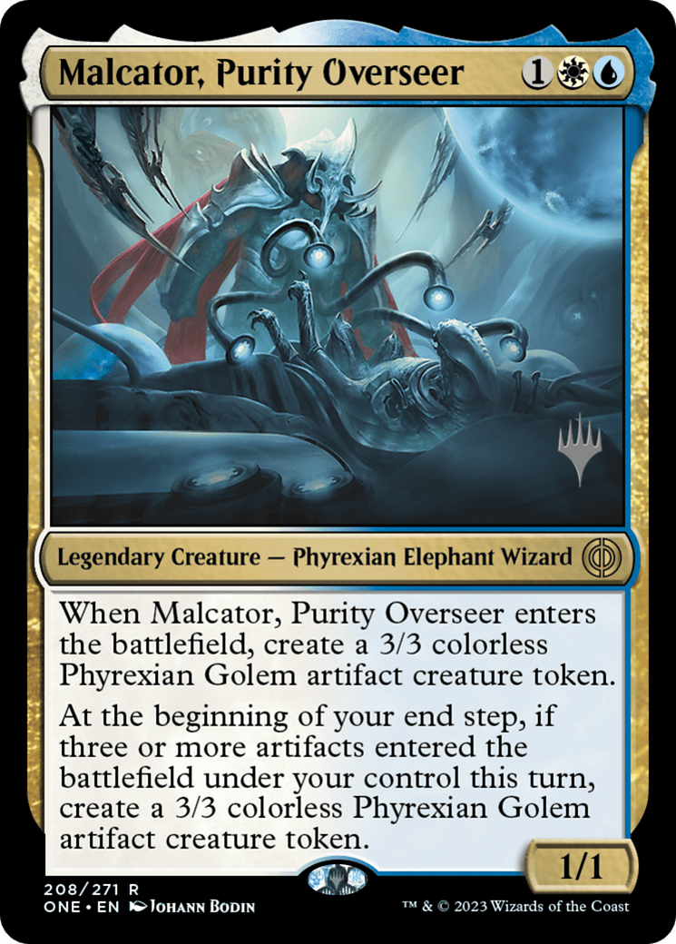 Malcator, Purity Overseer (Promo Pack) [Phyrexia: All Will Be One Promos] MTG Single Magic: The Gathering  | Multizone: Comics And Games