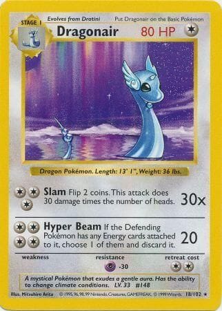 Dragonair (18/102) [Base Set Shadowless Unlimited] Pokemon Single Pokémon  | Multizone: Comics And Games