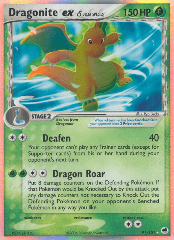 Dragonite ex (91/101) (Delta Species) [EX: Dragon Frontiers] Pokemon Single Pokémon  | Multizone: Comics And Games