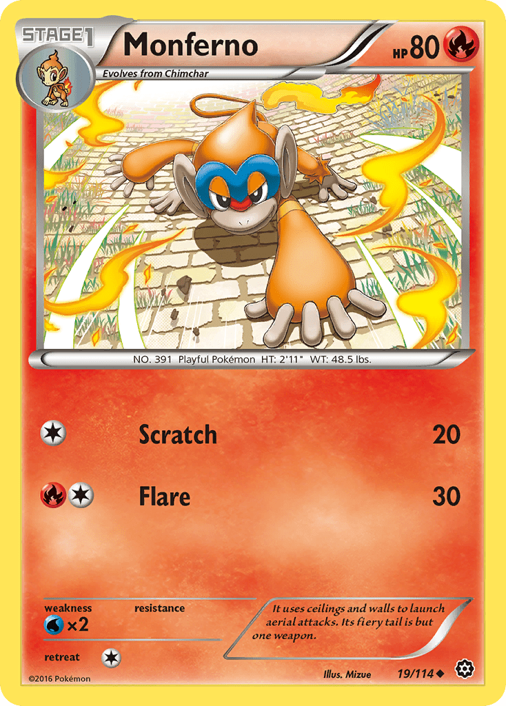 Monferno (19/114) [XY: Steam Siege] Pokemon Single Pokémon  | Multizone: Comics And Games