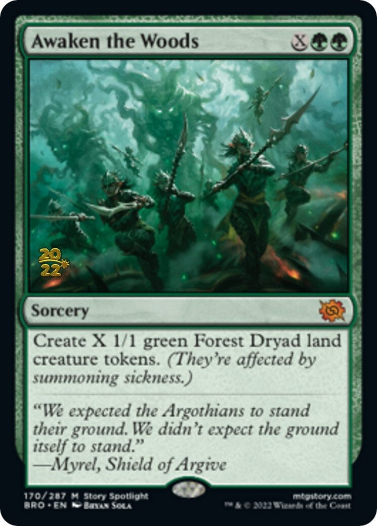 Awaken the Woods [The Brothers' War: Prerelease Promos] MTG Single Magic: The Gathering  | Multizone: Comics And Games