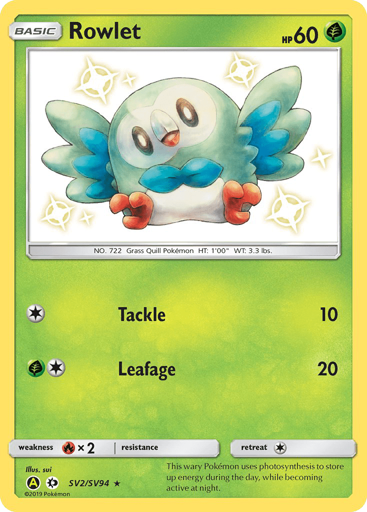 Rowlet (SV2/SV94) [Sun & Moon: Hidden Fates - Shiny Vault] Pokemon Single Pokémon  | Multizone: Comics And Games