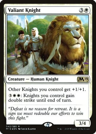 Valiant Knight [Core Set 2019 Promos] MTG Single Magic: The Gathering  | Multizone: Comics And Games