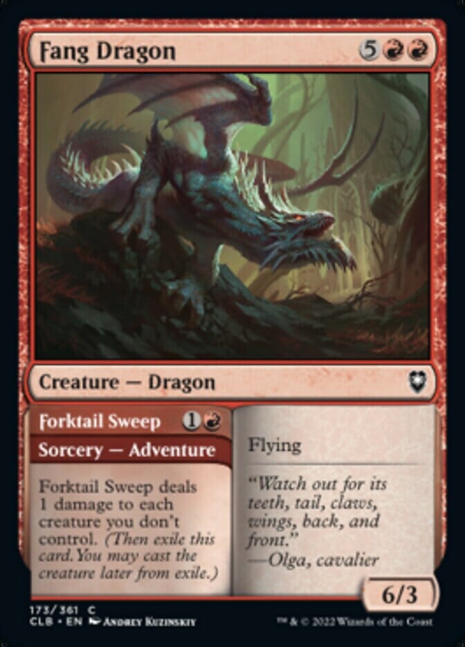 Fang Dragon // Forktail Sweep [Commander Legends: Battle for Baldur's Gate] MTG Single Magic: The Gathering  | Multizone: Comics And Games