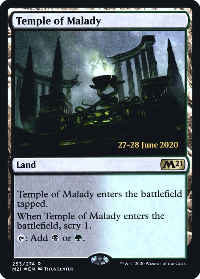 Temple of Malady [Core Set 2021 Prerelease Promos] MTG Single Magic: The Gathering  | Multizone: Comics And Games