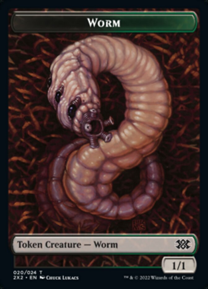 Worm // Aven Initiate Double-sided Token [Double Masters 2022 Tokens] | Multizone: Comics And Games