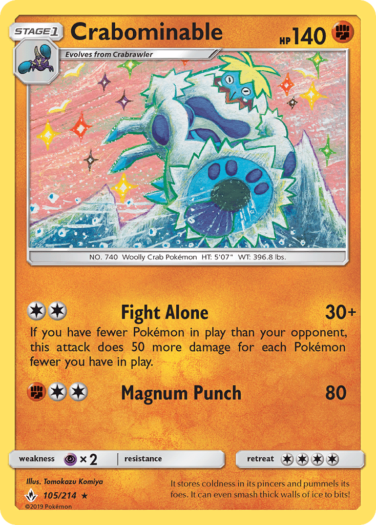 Crabominable (105/214) [Sun & Moon: Unbroken Bonds] Pokemon Single Pokémon  | Multizone: Comics And Games