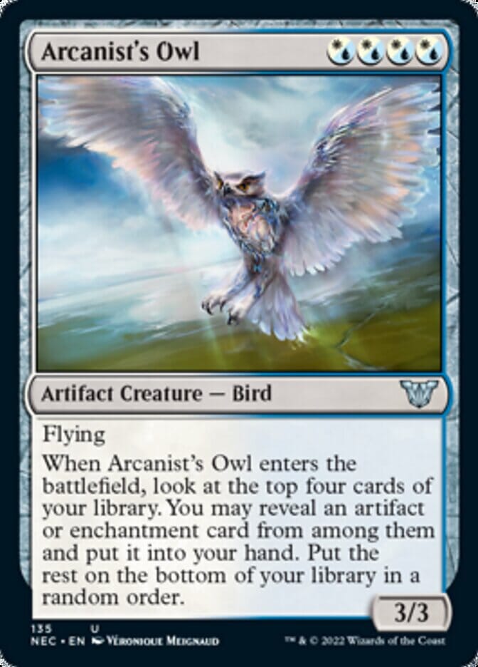 Arcanist's Owl [Kamigawa: Neon Dynasty Commander] MTG Single Magic: The Gathering  | Multizone: Comics And Games