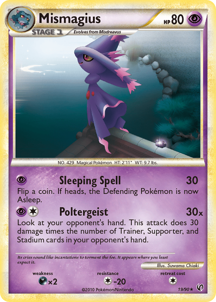 Mismagius (19/90) [HeartGold & SoulSilver: Undaunted] Pokemon Single Pokémon  | Multizone: Comics And Games