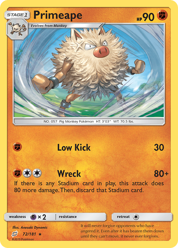 Primeape (72/181) [Sun & Moon: Team Up] Pokemon Single Pokémon  | Multizone: Comics And Games