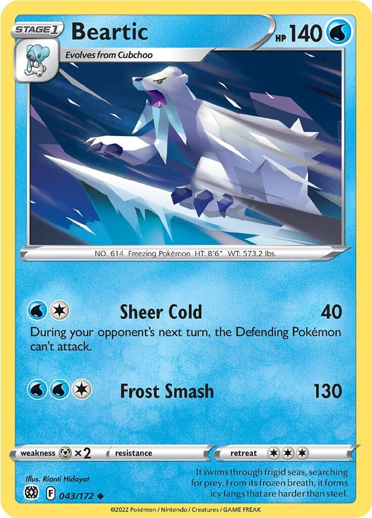 Beartic (043/172) [Sword & Shield: Brilliant Stars] Pokemon Single Pokémon  | Multizone: Comics And Games