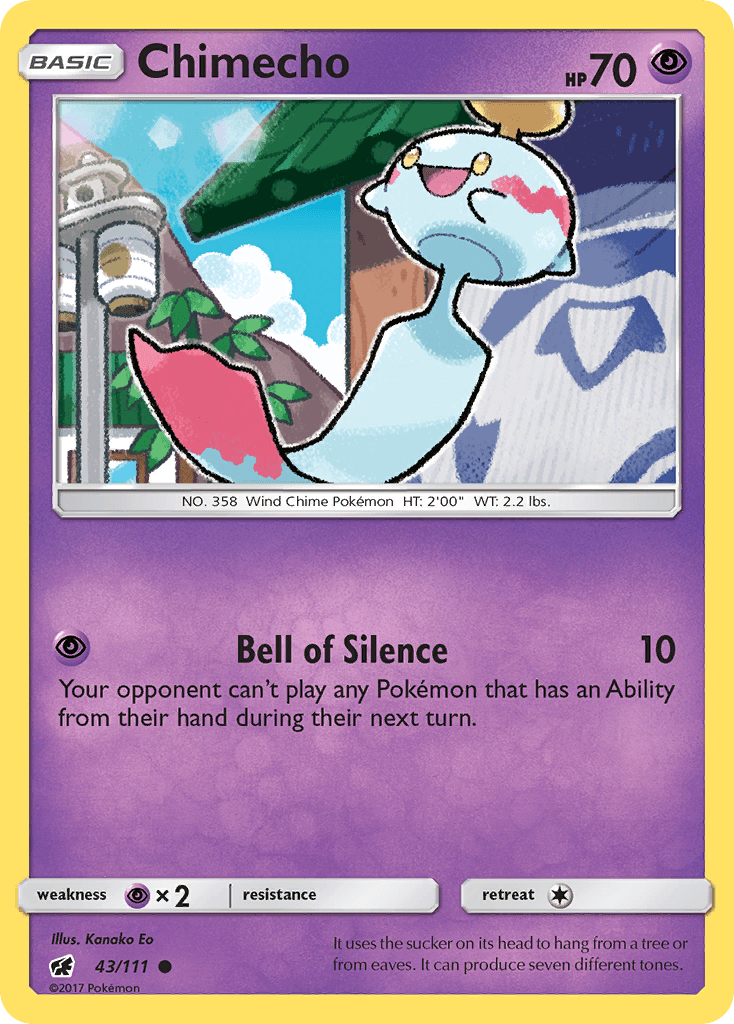 Chimecho (43/111) [Sun & Moon: Crimson Invasion] Pokemon Single Pokémon  | Multizone: Comics And Games