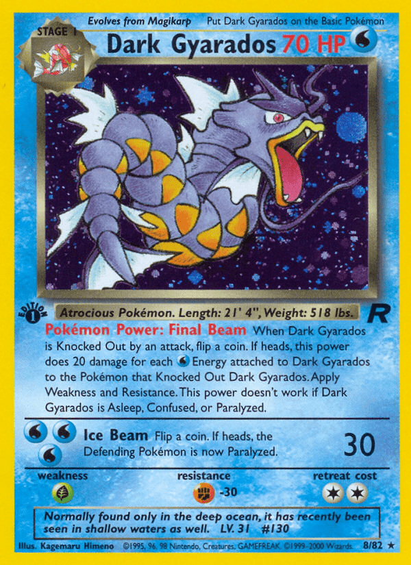 Dark Gyarados (8/82) [Team Rocket 1st Edition] Pokemon Single Pokémon  | Multizone: Comics And Games