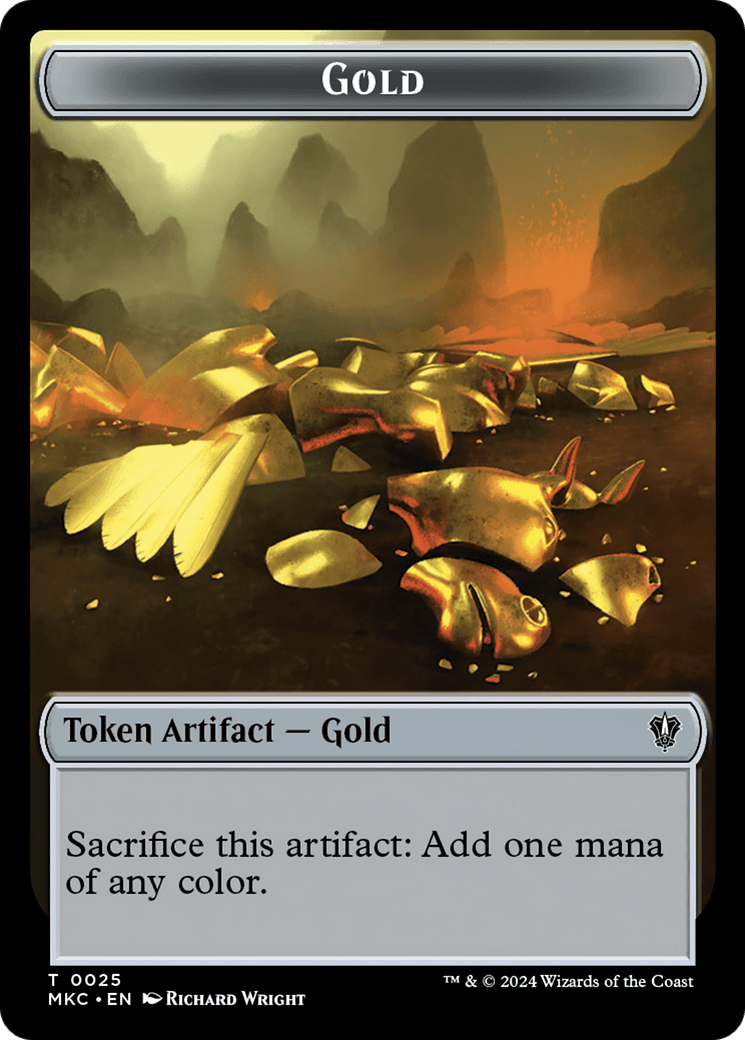 Gold // Lightning Rager Double-Sided Token [Murders at Karlov Manor Commander Tokens] MTG Single Magic: The Gathering  | Multizone: Comics And Games