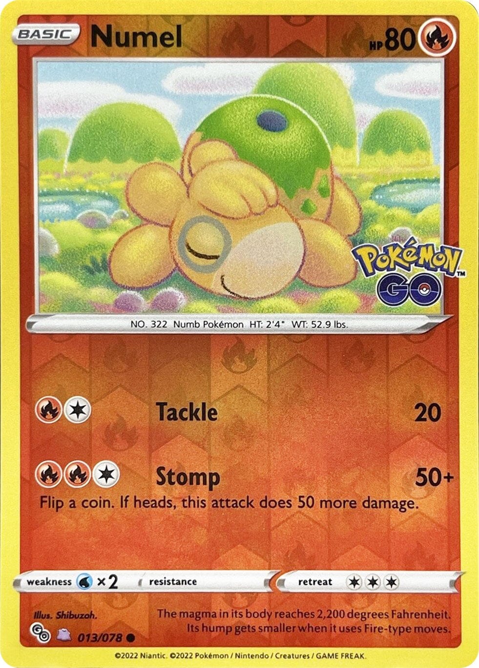 Numel (013/078) (Peelable Ditto) [Pokémon GO] Pokemon Single Pokémon  | Multizone: Comics And Games