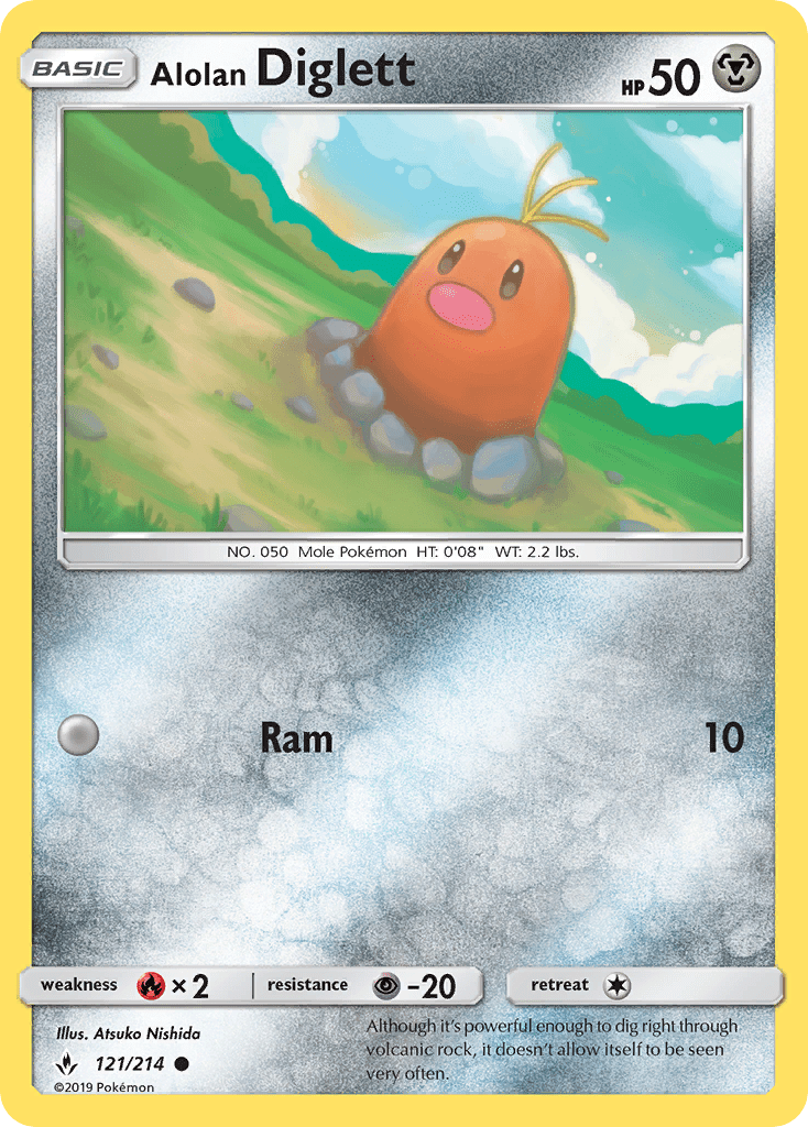Alolan Diglett (121/214) [Sun & Moon: Unbroken Bonds] Pokemon Single Pokémon  | Multizone: Comics And Games