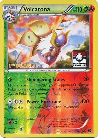 Volcarona (15/114) (League Promo 1st Place) [XY: Steam Siege] Pokemon Single Pokémon  | Multizone: Comics And Games