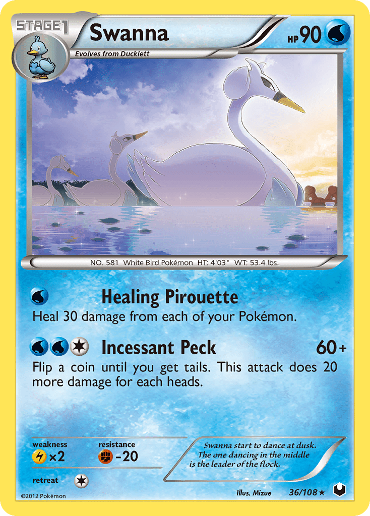Swanna (36/108) [Black & White: Dark Explorers] Pokemon Single Pokémon  | Multizone: Comics And Games