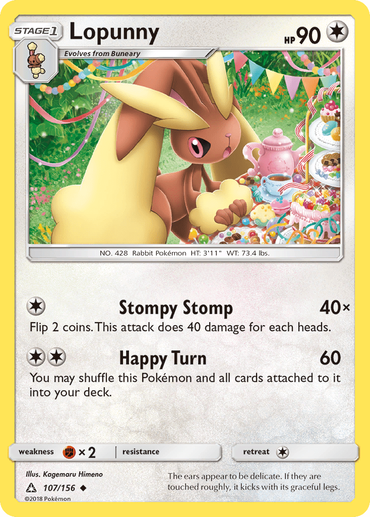 Lopunny (107/156) [Sun & Moon: Ultra Prism] Pokemon Single Pokémon  | Multizone: Comics And Games