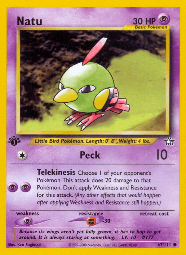 Natu (67/111) [Neo Genesis 1st Edition] Pokemon Single Pokémon  | Multizone: Comics And Games