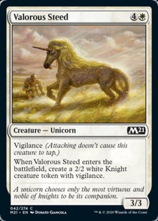 Valorous Steed [Core Set 2021] MTG Single Magic: The Gathering  | Multizone: Comics And Games