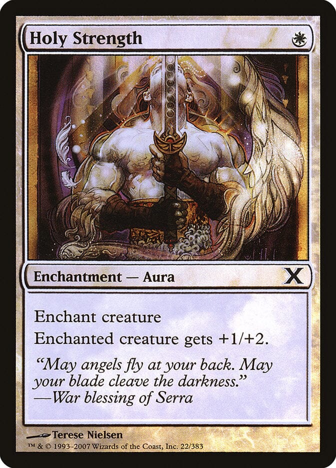 Holy Strength (Premium Foil) [Tenth Edition] MTG Single Magic: The Gathering  | Multizone: Comics And Games