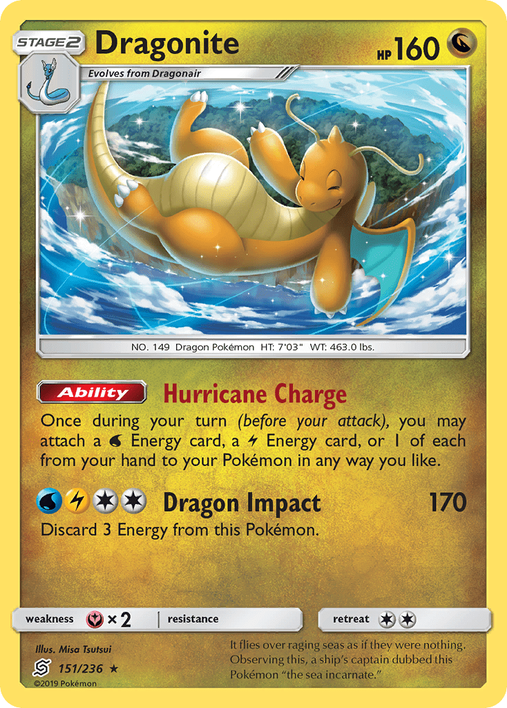 Dragonite (151/236) (Cosmos Holo) [Sun & Moon: Unified Minds] Pokemon Single Pokémon  | Multizone: Comics And Games
