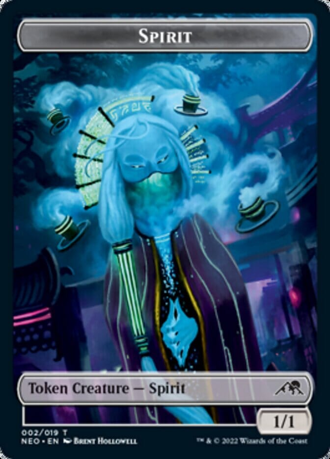 Spirit Token (002) [Kamigawa: Neon Dynasty Tokens] MTG Single Magic: The Gathering  | Multizone: Comics And Games