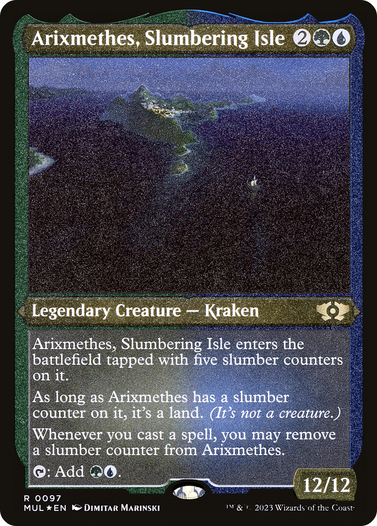Arixmethes, Slumbering Isle (Foil Etched) [Multiverse Legends] MTG Single Magic: The Gathering  | Multizone: Comics And Games