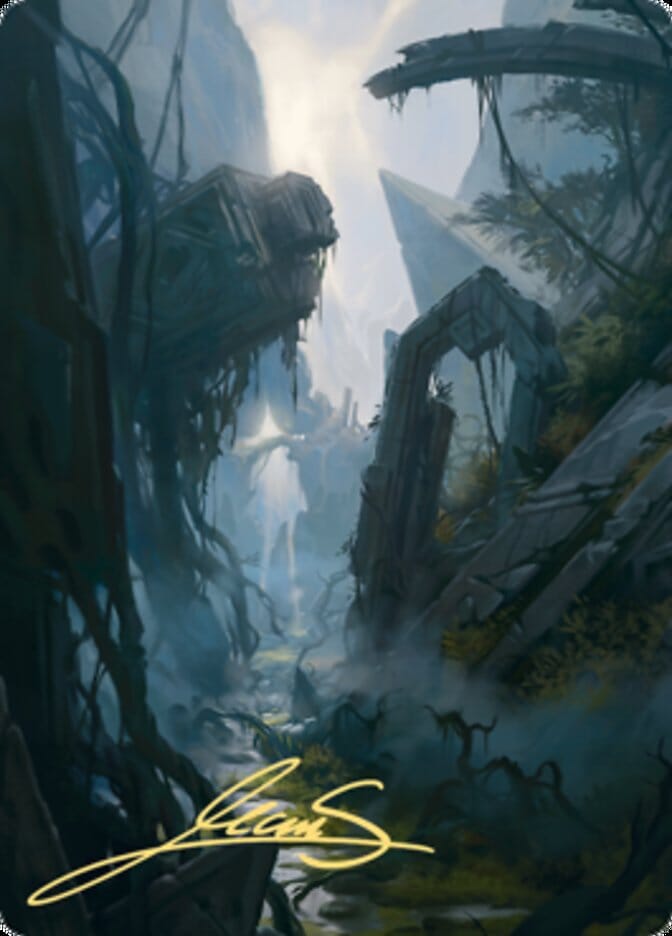 Swamp 2 Art Card (Gold-Stamped Signature) [Zendikar Rising Art Series] MTG Single Magic: The Gathering  | Multizone: Comics And Games