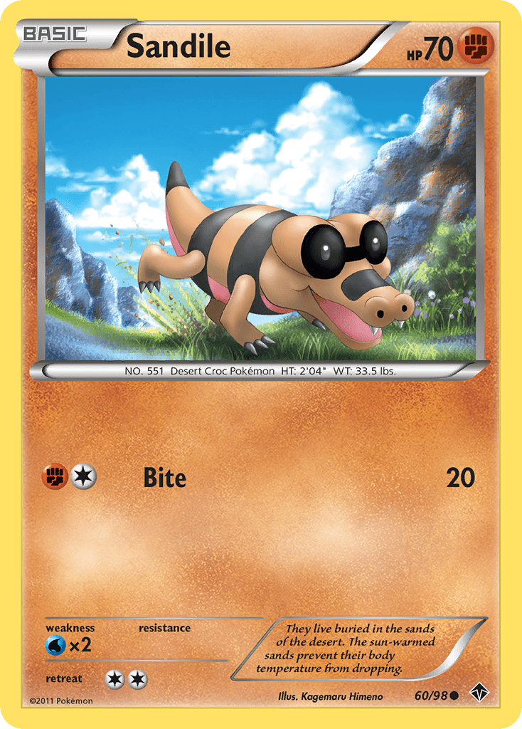 Sandile (60/98) [Black & White: Emerging Powers] Pokemon Single Pokémon  | Multizone: Comics And Games