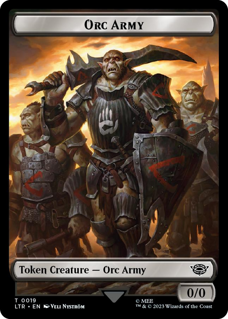 Orc Army (0019) // Food (0022) Double-Sided Token (Surge Foil) [The Lord of the Rings: Tales of Middle-Earth Tokens] | Multizone: Comics And Games