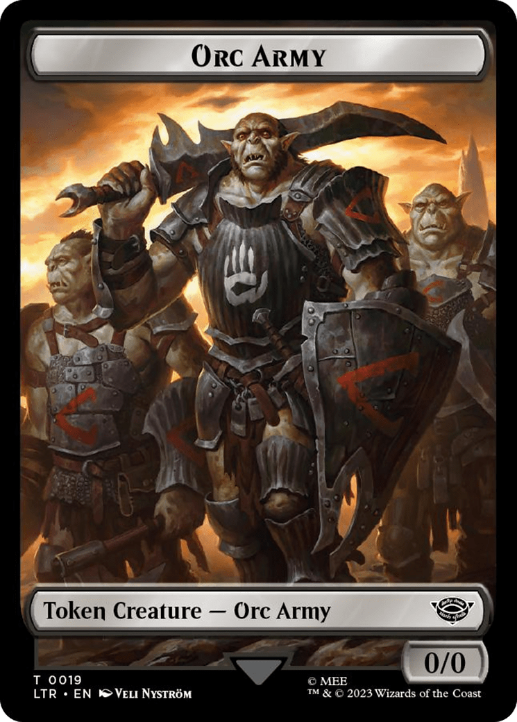 Orc Army (0019) // Food (0024) Double-Sided Token (Surge Foil) [The Lord of the Rings: Tales of Middle-Earth Tokens] MTG Single Magic: The Gathering  | Multizone: Comics And Games