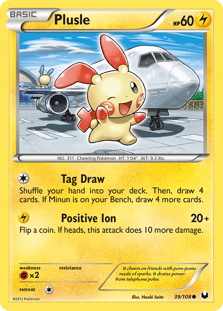 Plusle (39/108) [Black & White: Dark Explorers] Pokemon Single Pokémon  | Multizone: Comics And Games