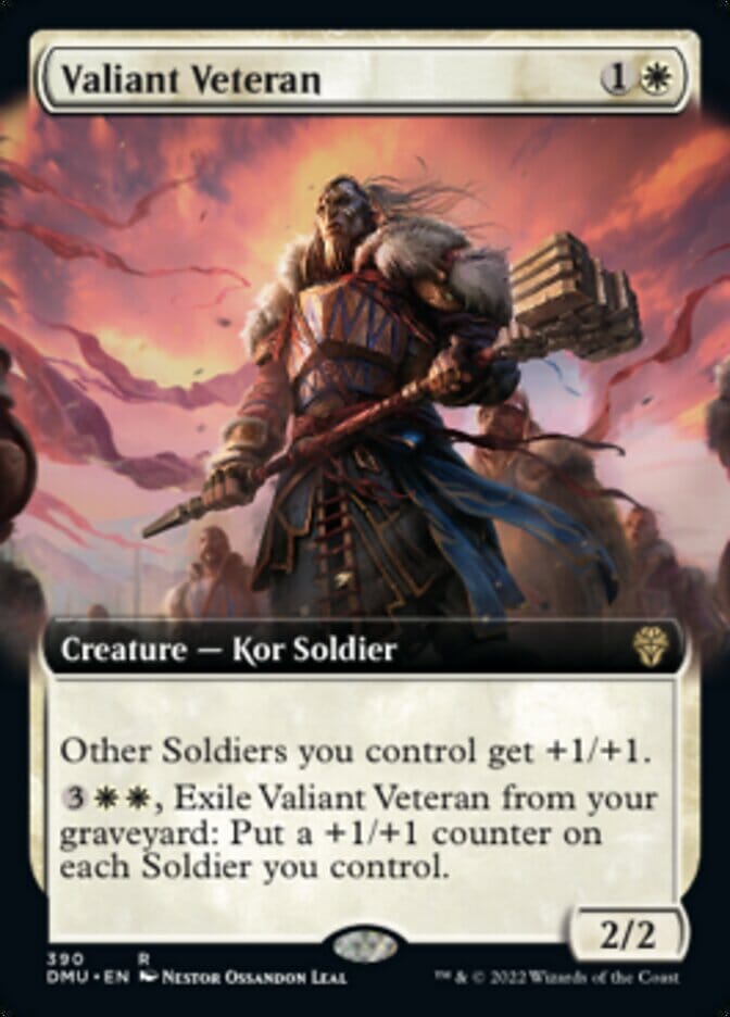 Valiant Veteran (Extended Art) [Dominaria United] MTG Single Magic: The Gathering  | Multizone: Comics And Games
