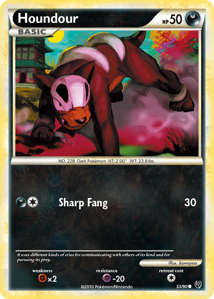 Houndour (53/90) [HeartGold & SoulSilver: Undaunted] Pokemon Single Pokémon  | Multizone: Comics And Games