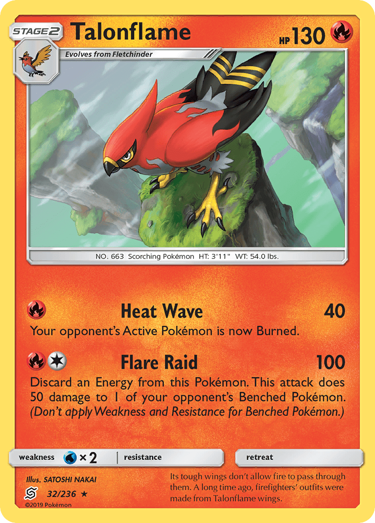 Talonflame (32/236) [Sun & Moon: Unified Minds] Pokemon Single Pokémon  | Multizone: Comics And Games