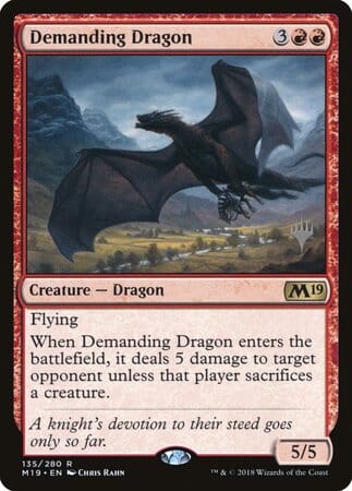 Demanding Dragon [Core Set 2019 Promos] MTG Single Magic: The Gathering  | Multizone: Comics And Games