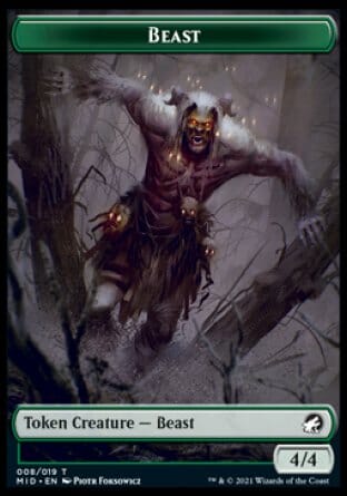 Beast Token [Innistrad: Midnight Hunt Tokens] MTG Single Magic: The Gathering  | Multizone: Comics And Games